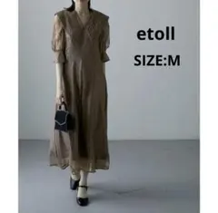 etoll. セーラーカラー レースドレス ワンピース 結婚式 （モカベージュ）