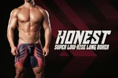 EGDE≪ HONEST スーパーローライズ ロングボクサー レッドブラックM