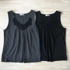 レディース　PIECE PACE タンクトップ　ノースリーブ　2枚セット　L