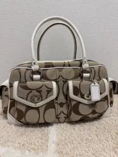 COACH ミニボストン バッグ 6232 シグネチャー　希少レア　良品のサムネイル