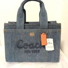 COACH トートバッグ 91131 デニムブルー 軽量A4B4 - メルカリ