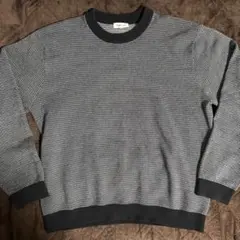 GLOBAL WORK メッシュ編みセーター グレー・ブラック M