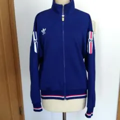 90年代　ヴィンテージ　アディダス　ジャージ　ネイビー 　ジップアップ　古着