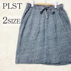 PLSTプラステ ハートワッペン付スウェットひざ丈タイトスカート2のサムネイル