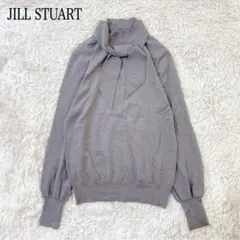 JILL STUART 長袖ニット ハイネック ボウタイ シルク混