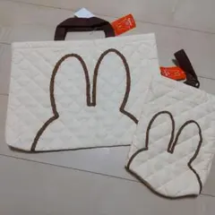 miffy ミッフィー キルト レッスンバッグ シューズバッグ 新品 刺繍