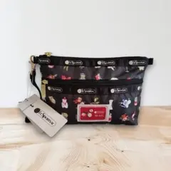 レスポートサック ピンクハウス ブラック 2段ポーチ