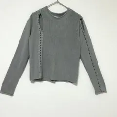 ◎ ジーナシス ニット プルオーバー カットアウト グレー Fのサムネイル