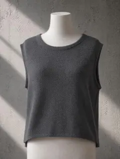 ニットベスト Mサイズ ネイビー 日本製 アオ