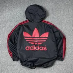 90s adidas ナイロンプルオーバー フーディ パーカー アディダス　値下