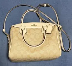 COACH コーチ シグネチャー 2wayバッグ ベージュ　ホワイト