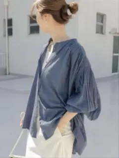 アーバンリサーチドアーズ　コットンボイルギャザーブラウス