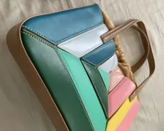 【未使用品】値下げLONDA 個性派マルチカラー ハンドバッグ