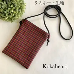 Re... Sale ☆ 초경량 스마트폰 포셰트 ☆ 라미네이트 ☆ 스마트폰 파우치 ☆ 레드 ☆ 체크 패턴