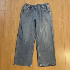 ライトオン　BACK NUMBER デニムワイドパンツ　淡いブルー　M