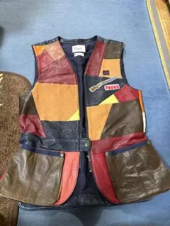 【希少46中古品美品】日本製Papasユーティリティベストカーキベージュ系 希少46中古品美品】日本製Papasユーティリティベストカーキ