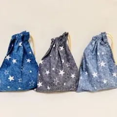 コップ袋x3ハンドメイド　星柄