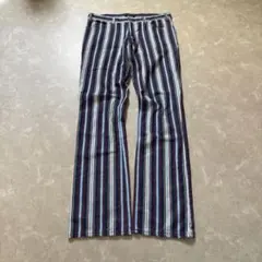 00s OLD BURBERRY ストライプ フレアパンツ y2kのサムネイル