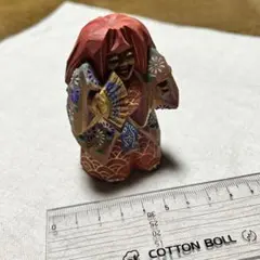 伝統的な木製人形 能　約8cm アンティーク