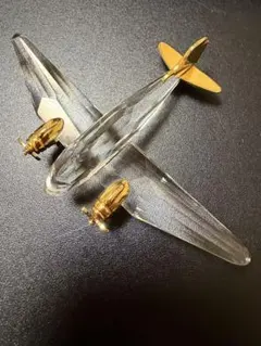 スワロフスキー　飛行機　クリスタル　ゴールド