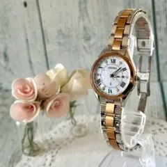 【限定】SEIKO ルキア 腕時計 1B35-0AV0 電波ソーラー 桜 チタン