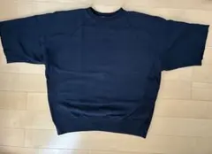 H beauty&youth エイチ　アローズ　スエット　半袖　ネイビー　L