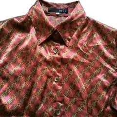 平成リバイバル 日本製 90年代 OZOC ワールド 総柄 ポリシャツ 38