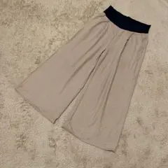 マタニティ ワイドパンツ ライトブラウン