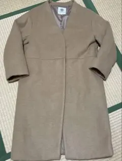 Lugnoncure ルノンキュール　ノーカラーロングコート　キャメル　M