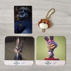 ズートピア オーマイカフェ 予約特典 カード ボゴ署長 コースター 4点セット