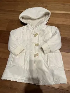 COMME CA ISM フード付き白色ダウンコート90