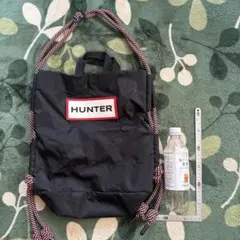 HUNTER ブラックバックパック　ショルダーバッグのサムネイル