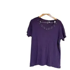 【海外古着】紫のVネック Tシャツ 1X