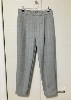 THE SHOP TK 美forパンツ テーパードパンツ L グレーチェック