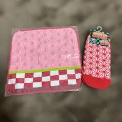 鬼滅の刃 ピンクソックス 19〜24cm ねずこ 麻柄