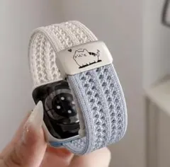 Apple Watch バンド 猫デザイン グレー ホワイト