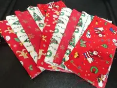 クリスマス 生地はぎれ　20cm×20cm 10枚セット　 クリスマス柄生地