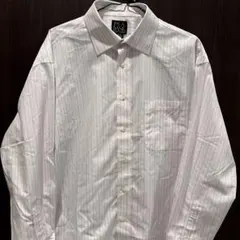 Jos.A BANK ホワイトストライプ 長袖ワイシャツ
