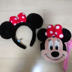 ミニーマウス カチューシャとポシェット
