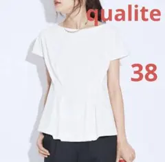 qaulite 2WAYストレッチペプラムシャツ 白ホワイト 38サイズのサムネイル