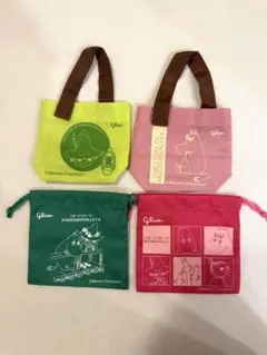 グリコ ムーミン 巾着 ミニバッグ　セット