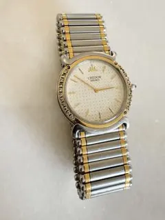 ✨SEIKO✨セイコー✨クレドール✨18KT✨5A74-5000✨腕時計 セイコー SEIKO クレドール 18KT 金無垢 お洒落なストライプ柄