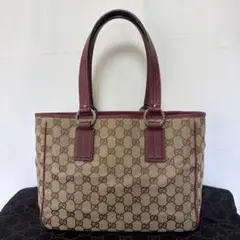 GUCCI グッチ トートバッグ GGキャンバス レザー ベージュ 113019のサムネイル