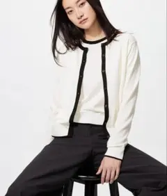 UNIQLO ユニクロ　UVカットクルーネックカーディガン/ウォッシャブル