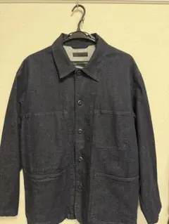 紺色デニム ボタン付きジャケット