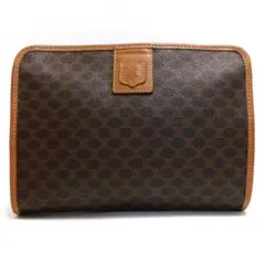 CELINEセリーヌ クラッチバッグ セカンドバッグ マカダム柄 茶 イタリア製