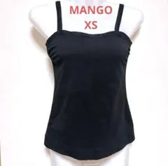 MANGO マンゴ キャミソール タンクトップ XS 黒 美品のサムネイル