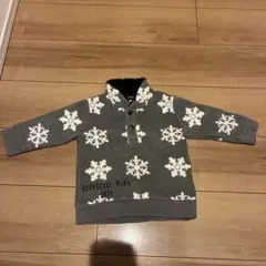 べべ　フリース　トップス　80cm 雪の結晶　グレー