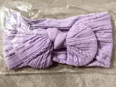 ヘアバンド　ベビー　ヘアアクセ　リボン　ターバン　小物　女の子　(パープル)