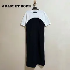 極美品 アダムエロペ 【WEB限定】ニットコンビベアワンピース